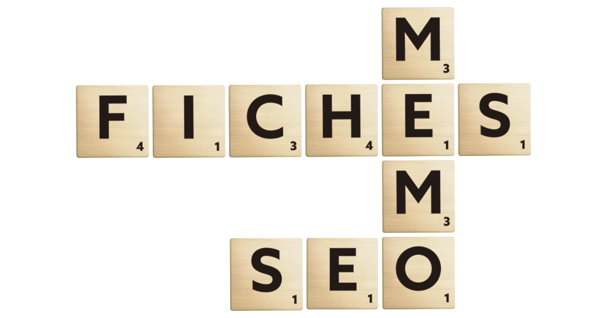 fiches-memo-seo Lettres formant les mots fiches mémo seo pour illustrer des ressources gratuites.